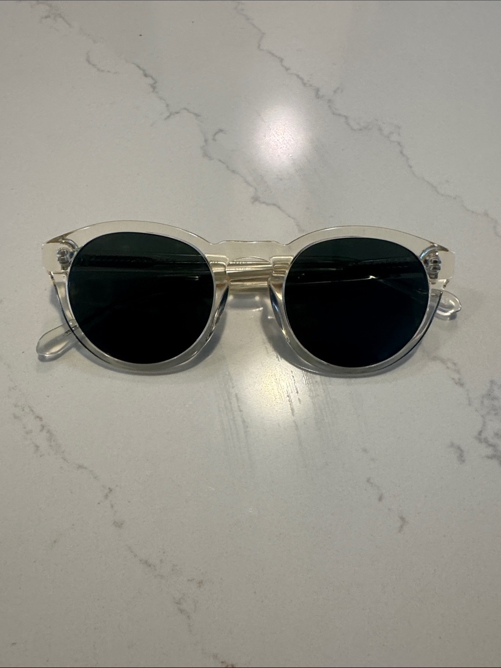 Faherty Norris Clear Frame Sunglasses with Dark Lenses
